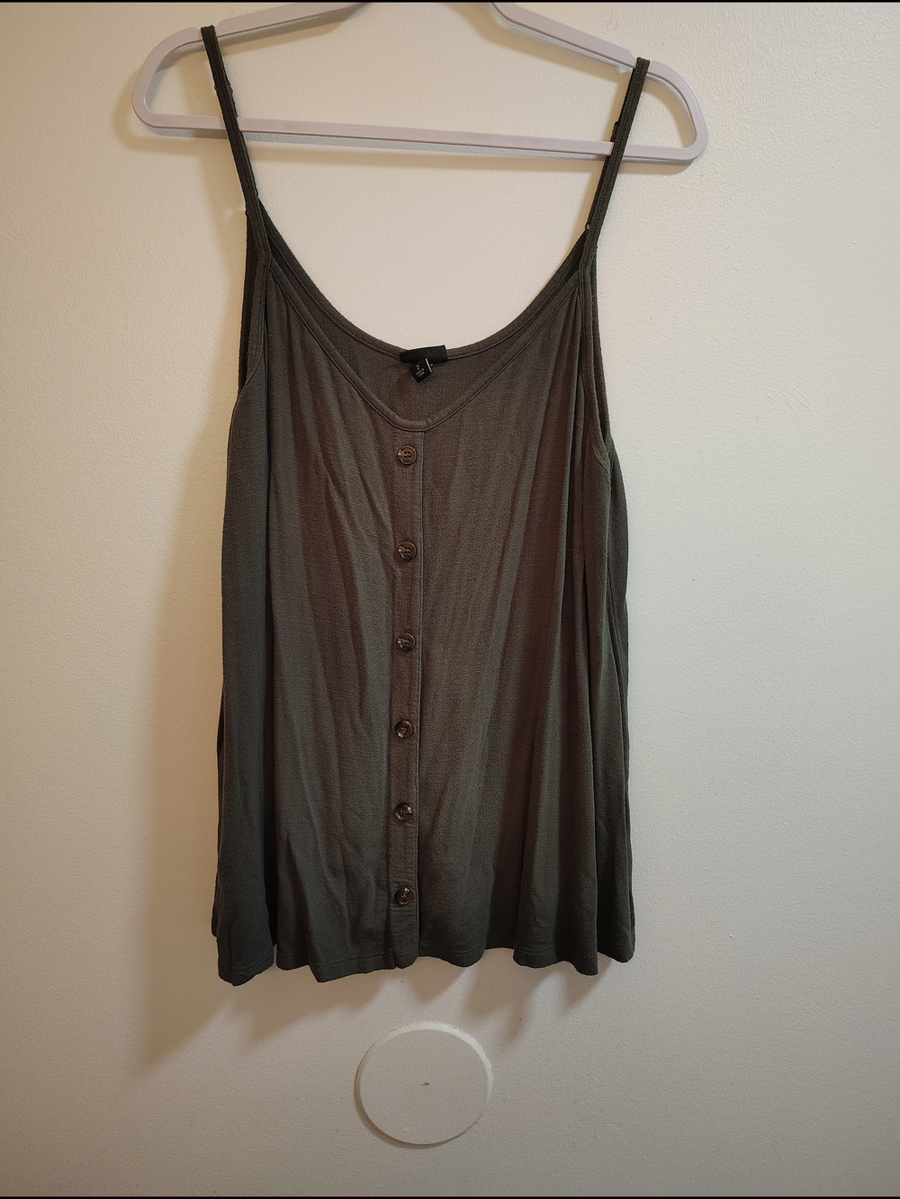torrid Olive Green Button-Front Spaghetti Strap Camisole